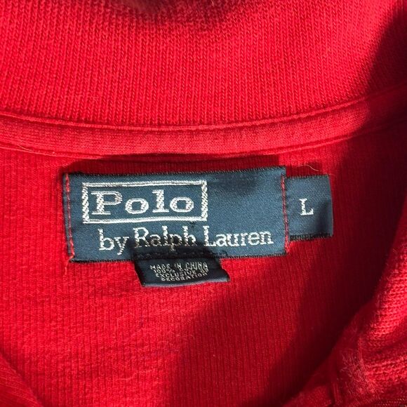 Vintage Ralph Lauren Polo Sweatshirt Men’s Large Red 1/4 Zip Sweater - Picture 3 of 9